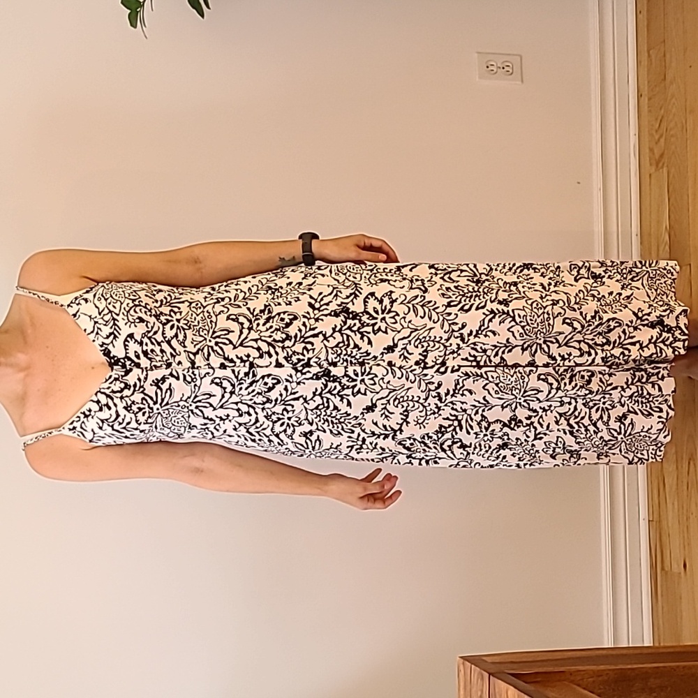 Zara Black and White Floral Maxi Dress